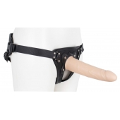 Пустотелый страпон Harness CLASSIC с бандажом - 19,5 см. - LOVETOY (А-Полимер) - купить с доставкой в Петрозаводске