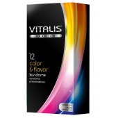 Цветные ароматизированные презервативы VITALIS PREMIUM color   flavor - 12 шт. - Vitalis - купить с доставкой в Петрозаводске