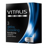 Презервативы VITALIS PREMIUM delay   cooling с охлаждающим эффектом - 3 шт. - Vitalis - купить с доставкой в Петрозаводске