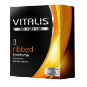 Ребристые презервативы VITALIS PREMIUM ribbed - 3 шт. - Vitalis - купить с доставкой в Петрозаводске