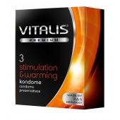 Презервативы VITALIS PREMIUM stimulation   warming с согревающим эффектом - 3 шт. - Vitalis - купить с доставкой в Петрозаводске