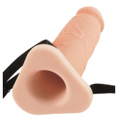 Телесный реалистичный фаллоимитатор с полостью Silicone Hollow Extension - 20 см. - Pipedream - купить с доставкой в Петрозаводске