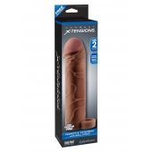 Коричневая насадка с кольцом Perfect 2 Extension with Ball Strap - 19 см. - Pipedream - в Петрозаводске купить с доставкой