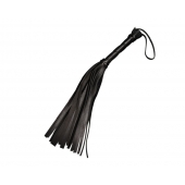 Чёрная кожаная плеть с 22 хвостами - 40 см. - Sitabella - купить с доставкой в Петрозаводске
