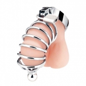 Серебристая клетка для члена Urethral Play Cage - BlueLine - купить с доставкой в Петрозаводске