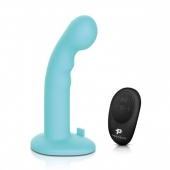 Голубая изогнутая насадка 6in Remote Control Ripple P-Spot G-Spot на черных трусиках - 16 см. - Pegasus - купить с доставкой в Петрозаводске