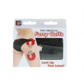 Металлические наручники с чёрной меховой опушкой - Dream Toys - купить с доставкой в Петрозаводске