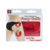 Металлические наручники с красной меховой опушкой METAL HANDCUFF WITH PLUSH RED - Dream Toys - купить с доставкой в Петрозаводске
