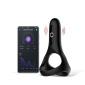 Черное виброкольцо Magic Motion Rise с подхватом мошонки - Magic Motion - в Петрозаводске купить с доставкой