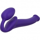 Фиолетовый безремневой страпон Silicone Bendable Strap-On - size M - Strap-on-me - купить с доставкой в Петрозаводске
