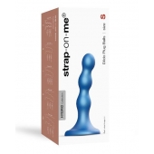 Голубая насадка Strap-On-Me Dildo Plug Balls size S - Strap-on-me - купить с доставкой в Петрозаводске
