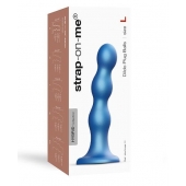 Голубая насадка Strap-On-Me Dildo Plug Balls size L - Strap-on-me - купить с доставкой в Петрозаводске