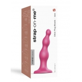 Розовая насадка Strap-On-Me Dildo Plug Beads size S - Strap-on-me - купить с доставкой в Петрозаводске