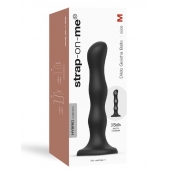 Черная насадка Strap-On-Me Dildo Geisha Balls size M - Strap-on-me - купить с доставкой в Петрозаводске