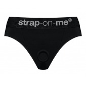 Черные трусики для насадок Heroine Lingerie Harness - size S - Strap-on-me - купить с доставкой в Петрозаводске