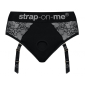 Черные трусики для насадок Diva Lingerie Harness - size S - Strap-on-me - купить с доставкой в Петрозаводске