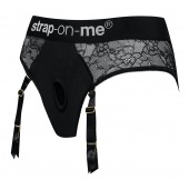 Черные трусики для насадок Diva Lingerie Harness - size M - Strap-on-me - купить с доставкой в Петрозаводске