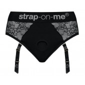 Черные трусики для насадок Diva Lingerie Harness - size M - Strap-on-me - купить с доставкой в Петрозаводске