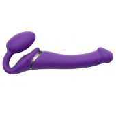 Фиолетовый безремневой вибрострапон Silicone Bendable Strap-On - size M - Strap-on-me - купить с доставкой в Петрозаводске