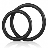 Набор из двух черных силиконовых колец разного диаметра SILICONE COCK RING SET - BlueLine - в Петрозаводске купить с доставкой