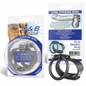 Двойное кольцо выносливости на пенис DUAL STAMINA RING - BlueLine - в Петрозаводске купить с доставкой