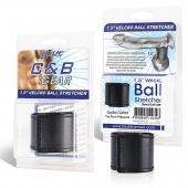 Хомут-утяжка для мошонки из искусственной кожи на липучке VELCRO BALL STRETCHER- 4 см. - BlueLine - в Петрозаводске купить с доставкой