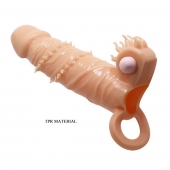 Телесная удлиняющая вибронасадка Penis Sleeve Connor - 17 см. - Baile - в Петрозаводске купить с доставкой