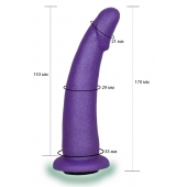 Фиолетовая гладкая изогнутая насадка-плаг - 17 см. - LOVETOY (А-Полимер) - купить с доставкой в Петрозаводске