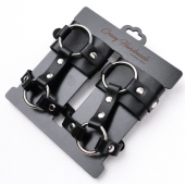 Черные наручники с креплением на кисть руки - Crazy Handmade - купить с доставкой в Петрозаводске