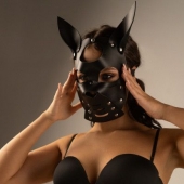 Черная маска  Собака  с ушками - Crazy Handmade - купить с доставкой в Петрозаводске