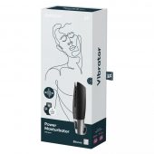 Черный мастурбатор с вибрацией Power Masturbator - Satisfyer - в Петрозаводске купить с доставкой