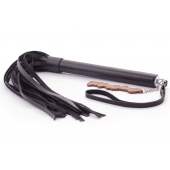 Черная кожаная плеть  Индиго  - 50 см. - Crazy Handmade - купить с доставкой в Петрозаводске