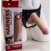 Страпон Harness из двух предметов: трусики с плугом и насадка-фаллос - 17 см. - LOVETOY (А-Полимер) - купить с доставкой в Петрозаводске
