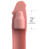 Телесная насадка-удлинитель 2 Inch Silicone X-tension with Strap - 20,3 см. - Pipedream - в Петрозаводске купить с доставкой
