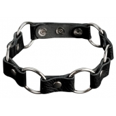 Кожаный черный ошейник с кольцами - Sitabella - купить с доставкой в Петрозаводске