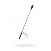 Чёрный стек с кожаной ручкой - 58 см. - Sitabella - купить с доставкой в Петрозаводске