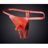 Красные кожаные универсальные трусики со штырьком для насадок - Sitabella - купить с доставкой в Петрозаводске