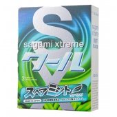 Презервативы Sagami Xtreme Mint с ароматом мяты - 3 шт. - Sagami - купить с доставкой в Петрозаводске