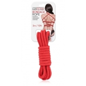 Красная хлопковая веревка для связывания - 3 м. - Lux Fetish - купить с доставкой в Петрозаводске