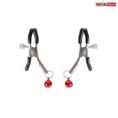 Серебристые зажимы на соски с шариками - Notabu - купить с доставкой в Петрозаводске