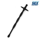 Черный силиконовый уретральный стимулятор - 15 см. - Sex Expert - купить с доставкой в Петрозаводске