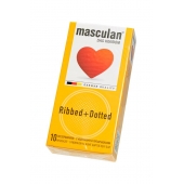 Презервативы с колечками и пупырышками Masculan Ribbed+Dotted - 10 шт. - Masculan - купить с доставкой в Петрозаводске