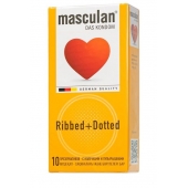 Презервативы с колечками и пупырышками Masculan Ribbed+Dotted - 10 шт. - Masculan - купить с доставкой в Петрозаводске