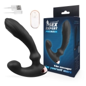 Черный вибромассажер простаты Sex Expert - 14,5 см. - Sex Expert - в Петрозаводске купить с доставкой
