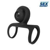 Черная вибронасадка на пенис Sex Expert - Sex Expert - в Петрозаводске купить с доставкой