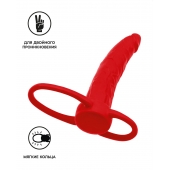 Красная насадка на пенис для двойного проникновения Black Red - 16,5 см. - ToyFa - купить с доставкой в Петрозаводске