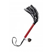 Черно-красная кожаная плеть - 50 см. - Pecado - купить с доставкой в Петрозаводске