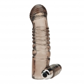 Дымчатая насадка на пенис с вибрацией  Vibrating Penis Enhancing Sleeve Extension - 13,3 см. - BlueLine - в Петрозаводске купить с доставкой