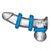 Комплект из трех голубых эрекционных колец 3-Pack Ribbed Rider Cock Ring Set - BlueLine - в Петрозаводске купить с доставкой