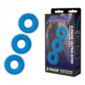 Комплект из трех голубых колец для эрекции 3-Pack Ultra-Stim Stretch Cock Rings - BlueLine - в Петрозаводске купить с доставкой
